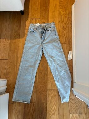 Levi’s Light Wash Button-Fly Straight Leg Jeans